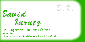 david kurutz business card